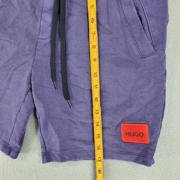 SET Hugo Boss Sz M Diragol Biz Purple Box Logo Sweatshirt Shorts French Terry - Picture 9 of 11